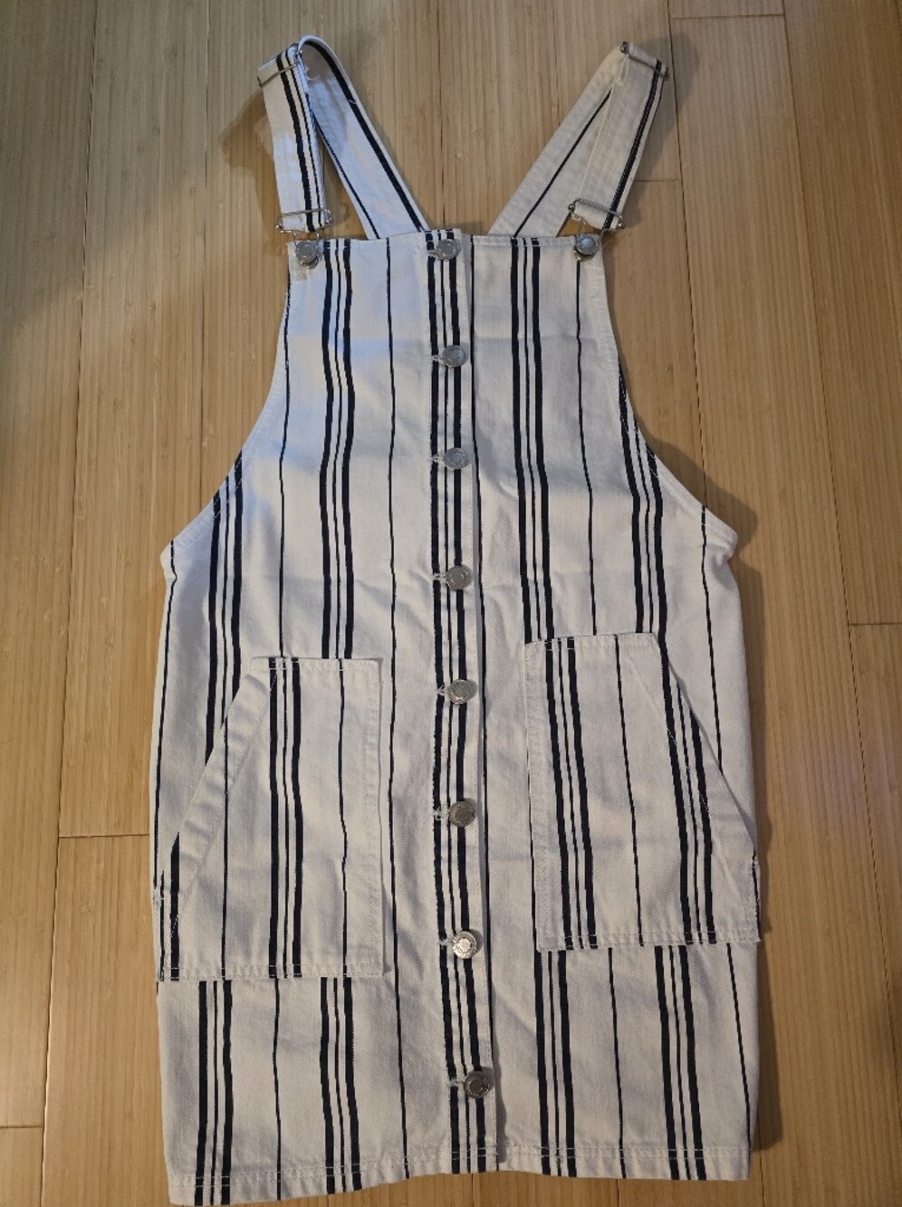 Bershka Striped Overall Dress M